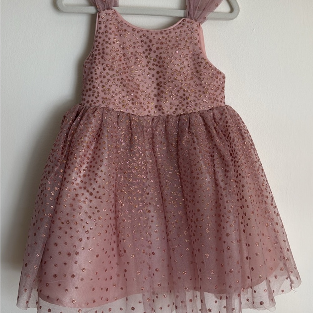 Elegant Pink Glitter Kids Formal Dress
